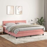  Box spring postelja z vzmetnico roza 180x200 cm žamet Cene