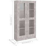  Vitrina siva boja betona 82 5 x 30 5 x 150 cm od iverice | shoptok.hr