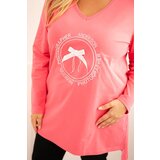 Kesi Women's blouse with a longer back and print pink | Shoptok.si