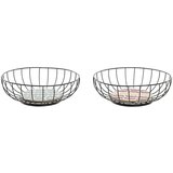 Posuda za Voće DKD Home Decor Plava Turkizno Metal Drvo MDF 28 x 28 x 11 cm (2 kom.) | shoptok.hr