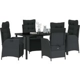 vidaXL Set od 5 komada vrtne blagovaonice Crni poli rattan | shoptok.hr