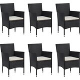  7-dijelni vrtni blagovaonski set od poliratana crni | shoptok.hr