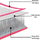  Napihljiva gimnastična podloga s tlačilko 500x100x10 cm roza | Shoptok.si