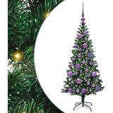 vidaXL Umjetna preddekorirana božićna jelka Zelena 120cm PVC in kovina | Shoptok.si