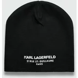 Karl Lagerfeld Volnena kapa črna barva