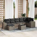 vidaXL 8-dijelni set vrtnih sofa od poliratana s jastucima sivi | shoptok.hr