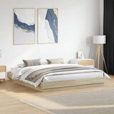 Furnova Posteljni okvir sonoma hrast 200x200 cm inženirski les, (21935510) Cene