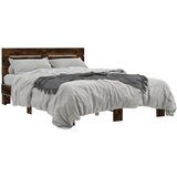 vidaXL Okvir za krevet boja hrasta 135x190cm konstruirano drvo i metal | shoptok.hr