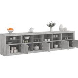 vidaXL Komoda s LED svjetlima siva boja betona 283x37x67 cm Cijene