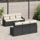  Set sofe s jastukom s jastukom 7 pcs Crna i Krema poliratan | shoptok.hr