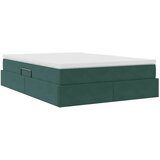  Krevet s madracem i skladištem Tamnozelena 140 x 190 cm Baršun | shoptok.hr