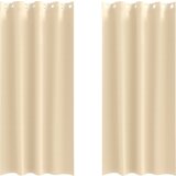 vidaXL Zavjese sa zavjesama 2 pcs Krema 245 x 140 cm Poliester | shoptok.hr