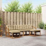  Set vanjskih sofa 6 kom. Prirodna i bež Smeđa 245 x 122,5 x 73 cm | shoptok.hr