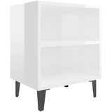  Noćni ormarići s metalnim nogama 2 kom sjajni bijeli 40x30x50cm | Eponuda.com