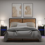 vidaXL LED noćni ormarić 2 pcs Crni hrast 38 x 34 x 61 cm Iverica Cijene