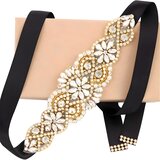 IZMAEL Ženski vezani pojas KV-40069 - Crna/Bijela/Zlatna | shoptok.hr