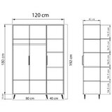 Hanah home Ormar Aden 120, 120 x 192 x 45 cm, Antracit | Eponuda.ba