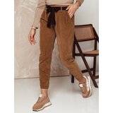 DStreet Spodnie damskie oversize DANORII sztruksowe z paskiem kamelowe | Shoptok.si