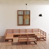  The Living Store Vrtna sedežna garnitura 11-delna trdna borovina - Vrtna Sedežna Garnitura, (21477658) | Shoptok.si