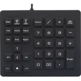 USB numerička tipkovnica otporna na prskanje i prašinu, s trackballom, crna