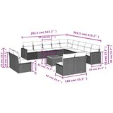 vidaXL 14-dijelni set vrtnih sofa od poliratana s jastucima sivi | shoptok.hr