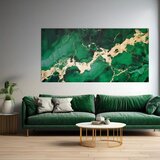  Zlati dotik na platnu Eleganca smaragdnega marmorja | Shoptok.si