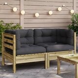 vidaXL Kutna vrtna sofa s jastucima 2 kom od impregnirane borovine Cijene