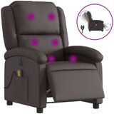 vidaXL Električni masažni naslanjač temno rjavo pravo usnje, (20957706) | Shoptok.si