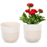 KADAX cvetlični lonec 15 cm, okrogel rebrast plastični cvetlični lonec, (5000353169) | Shoptok.si