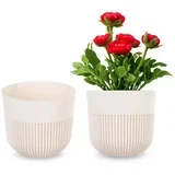 cvetlični lonec 15 cm, okrogel rebrast plastični cvetlični lonec, (5000353169)