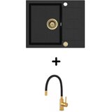  Set Tesa SQT102-AW + slavina Flexy PVD Zlato/Black metallic | shoptok.hr