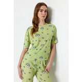 Trendyol Pajama Set - Green - Landscape print Cene