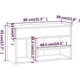  Klupa za cipele boja sivog hrasta 80x30x45 cm konstruirano drvo | Eponuda.ba