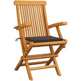 Maison Chic vrtni stoli - stol za vrt s taupe blazinami 4 kosi trdna tikovina JS2051, (21876848) | Shoptok.si