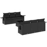 Maison Chic Seti vrtnega pohištva - Vrtna garnitura - Vrtni pohištvo set 7-delna z blazinami črn poli ratan, (21801258) | Shoptok.si