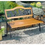Vrtna klop Sunfun Neckar (124 x 57 x 77 cm, železo in les, svetlo rjava)