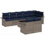 vidaXL Vrtna sedežna garnitura z blazino 9 pcs Siva poli ratan, (5000145978) | Shoptok.si