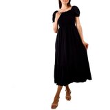 Gemre Black maxi ruched dress Demisa | shoptok.hr