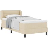 Krevet s opruga kutije s madracem Krema 100 x 200 cm tkanina | Eponuda.com