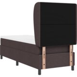 LEŽAJ na opruge s madracem - Tamno smeđa 80x200 cm Tkanina | shoptok.hr