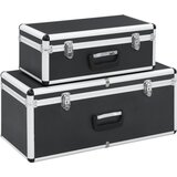  Kutije za pohranu 2 kom crne aluminijske | shoptok.hr