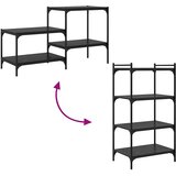 Police za knjige 4 pcs Crna 60 x 40 x 1,5 cm Konstruirano drvo | shoptok.hr