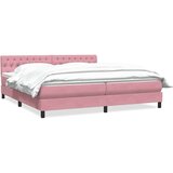  Box spring postelja z vzmetnico roza 180x210 cm žamet, (21791353) | Shoptok.si