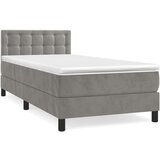 Box spring krevet s madracem svjetlosivi 80 x 200 cm baršunasti | shoptok.hr