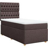 vidaXL Box spring postelja z vzmetnico temno rjava 80x200 cm blago, (21261038) | Shoptok.si