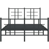 Metalni okvir kreveta uzglavlje i podnožje crni 120x200 cm | shoptok.hr