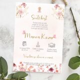  Vabilo za krst v roza barvi z nežnim roza motivom REK 030-06 | Shoptok.si