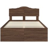  Krevetna konstrukcija s uzglavljem Smeđi hrast 120 x 190 cm | shoptok.hr