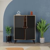 Marckeric Črna/v naravni barvi omarica v hrastovem dekorju 90x120 cm Nola – | Shoptok.si