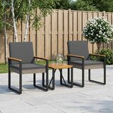 Set vanjskog namještaja 3 pcs Siva i tamno siva poliratan | Eponuda.com